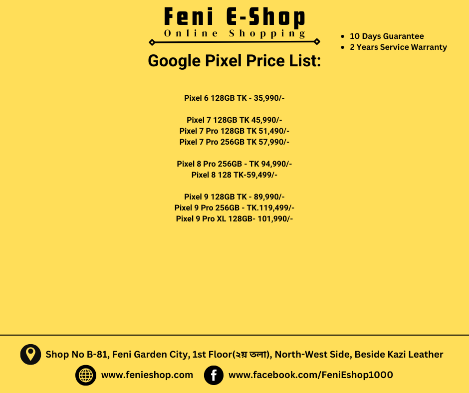 Google Pixel Price List